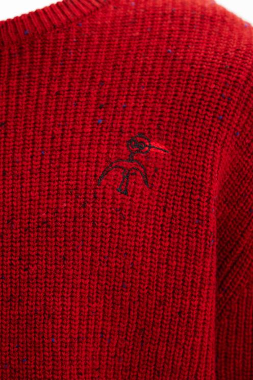 oblačila NFXLT1532 moški Desigual vezen rebrast pulover