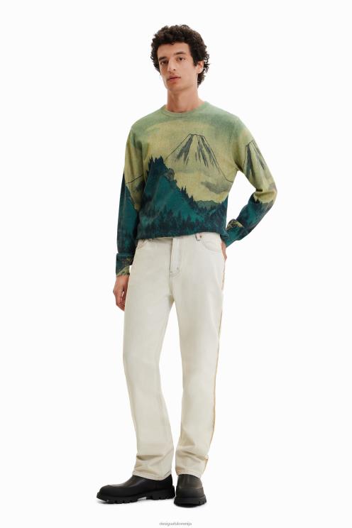 oblačila NFXLT1541 moški Desigual tanek pokrajinski pulover