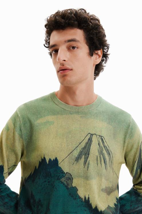 oblačila NFXLT1541 moški Desigual tanek pokrajinski pulover