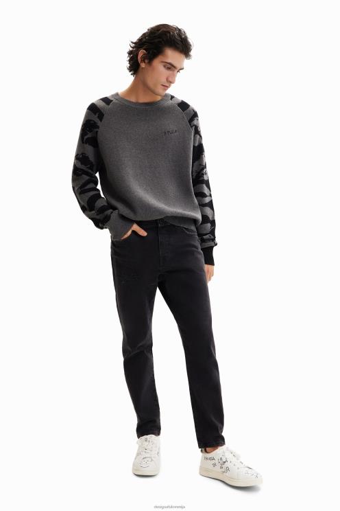 oblačila NFXLT1564 moški Desigual pulover z živalskim potiskom iz žakarda