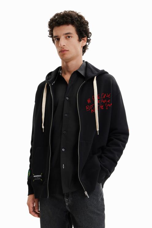 oblačila NFXLT1566 moški Desigual vezen pulover s kapuco