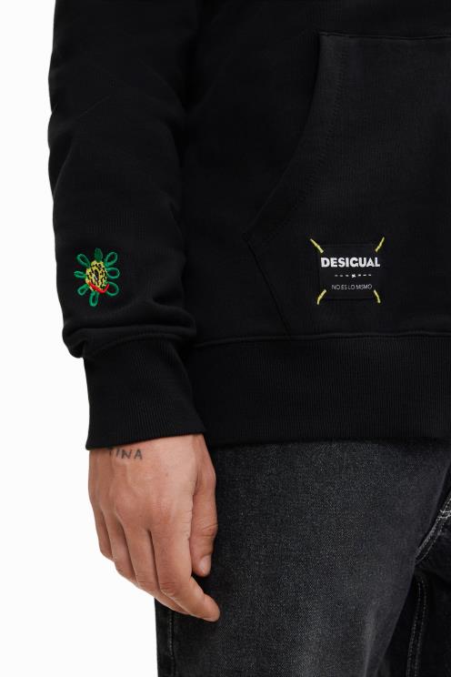 oblačila NFXLT1566 moški Desigual vezen pulover s kapuco