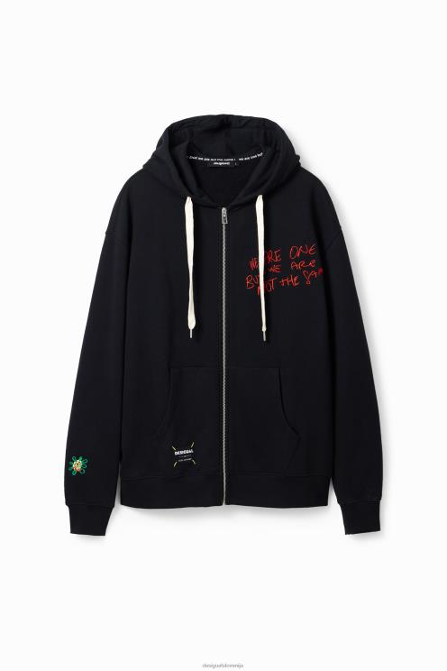 oblačila NFXLT1566 moški Desigual vezen pulover s kapuco