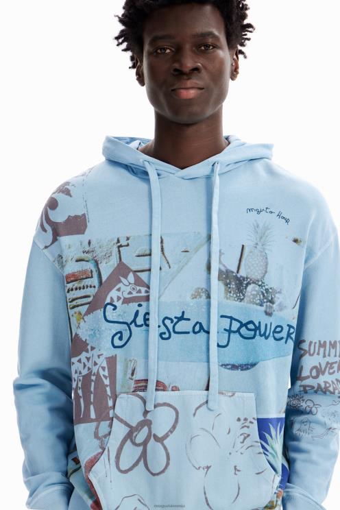 oblačila NFXLT1582 moški Desigual kolažni pulover s kapuco
