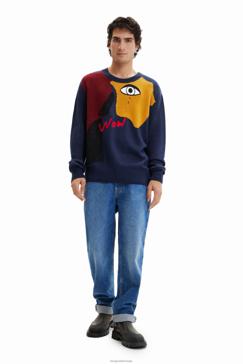 oblačila NFXLT1584 moški Desigual fino pleten pulover za oči