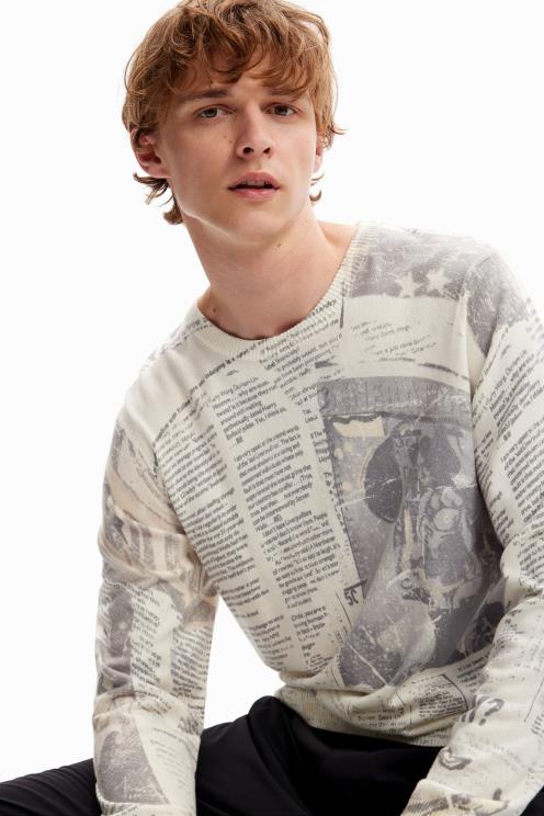 oblačila NFXLT1662 moški Desigual lep časopisni pulover