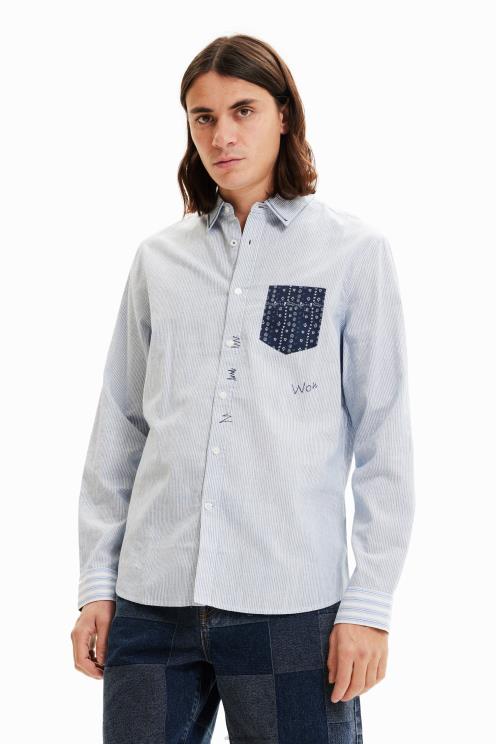 oblačila NFXLT1544 moški Desigual kontrastna črtasta srajca