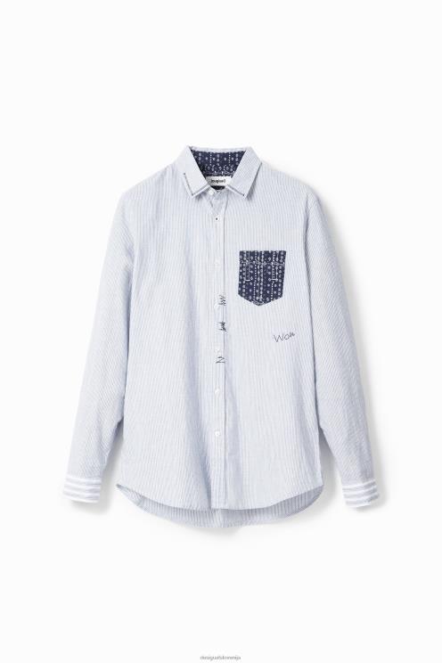 oblačila NFXLT1544 moški Desigual kontrastna črtasta srajca