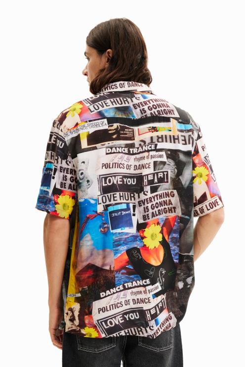 oblačila NFXLT1553 moški Desigual časopis letoviška srajca
