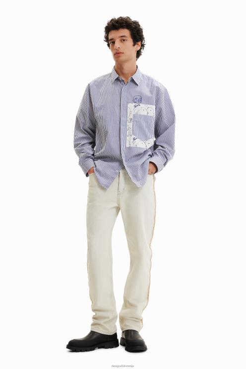 oblačila NFXLT1578 moški Desigual patchwork črtasta srajca