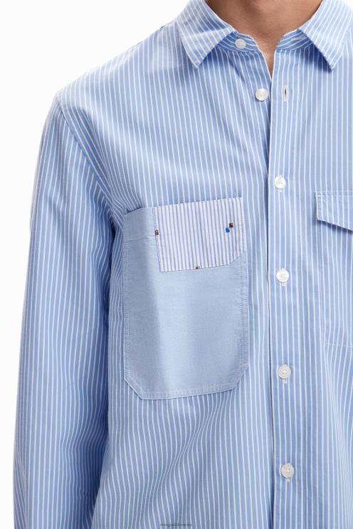 oblačila NFXLT1581 moški Desigual srajca s črtastimi žepi