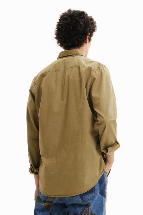 oblačila NFXLT1595 moški Desigual vezena srajca z dolgimi rokavi