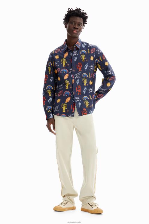 oblačila NFXLT1615 moški Desigual umetniška srajca iz poplina