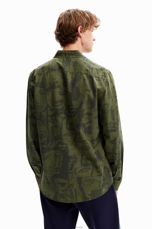 oblačila NFXLT1617 moški Desigual obrazna majica za pranje s kislino