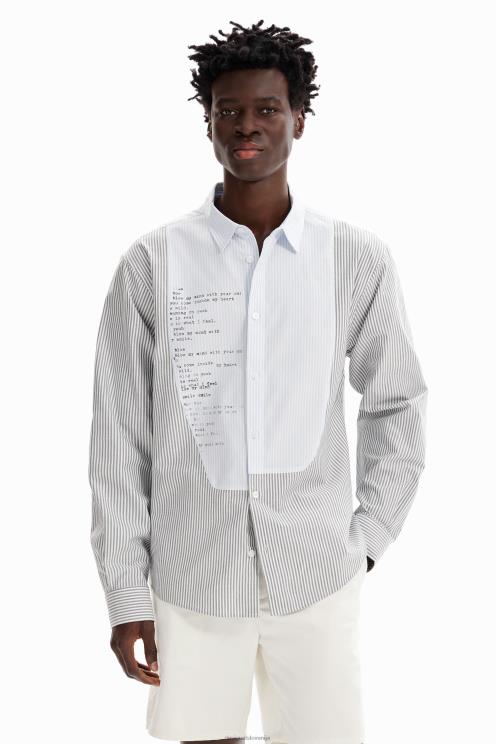 oblačila NFXLT1631 moški Desigual patchwork črtasta srajca