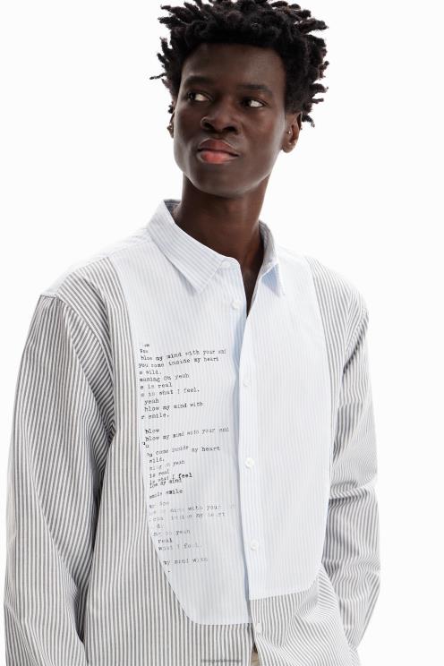 oblačila NFXLT1631 moški Desigual patchwork črtasta srajca