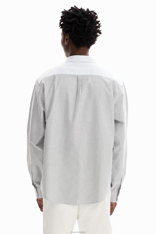 oblačila NFXLT1631 moški Desigual patchwork črtasta srajca