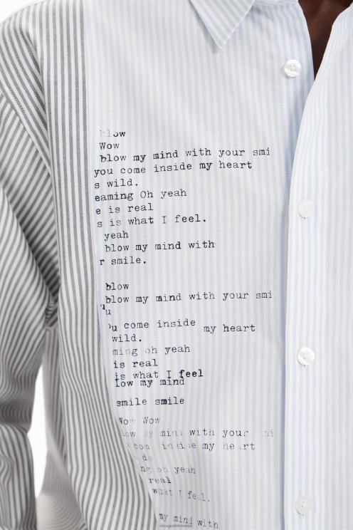 oblačila NFXLT1631 moški Desigual patchwork črtasta srajca