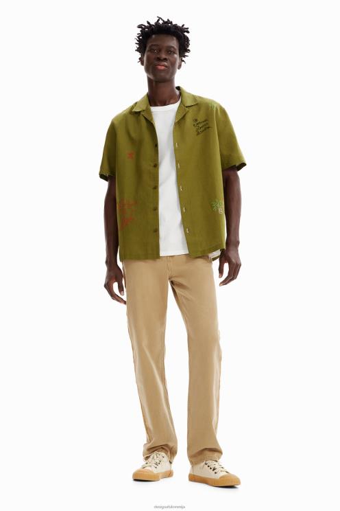 oblačila NFXLT1648 moški Desigual vezena letoviška srajca