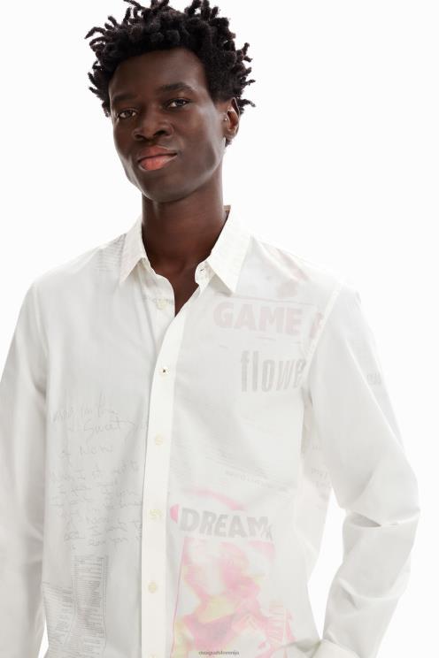 oblačila NFXLT1659 moški Desigual časopisna srajca iz poplina