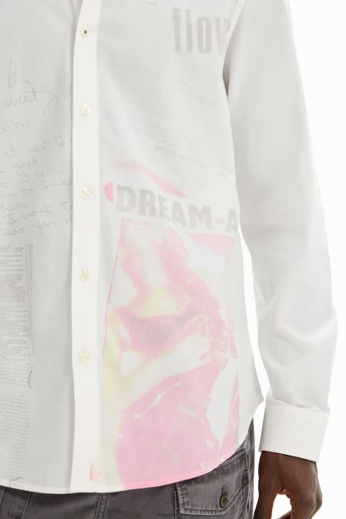 oblačila NFXLT1659 moški Desigual časopisna srajca iz poplina