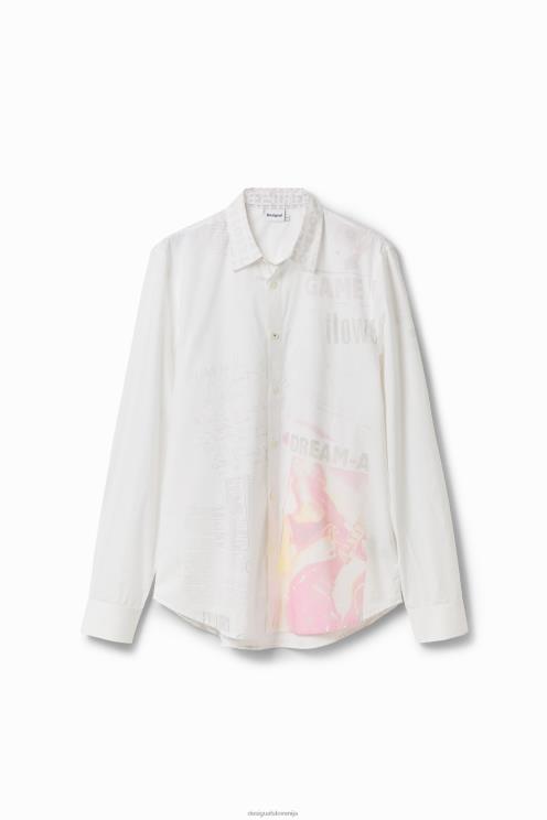 oblačila NFXLT1659 moški Desigual časopisna srajca iz poplina