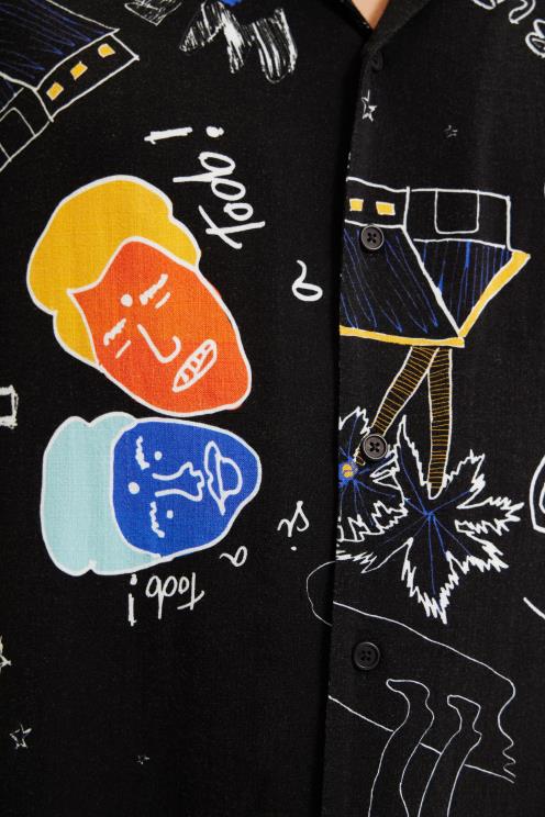 oblačila NFXLT1695 moški Desigual umetniška letoviška srajca