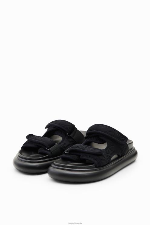 obutev NFXLT393 ženske Desigual sandali z vezenimi pasovi