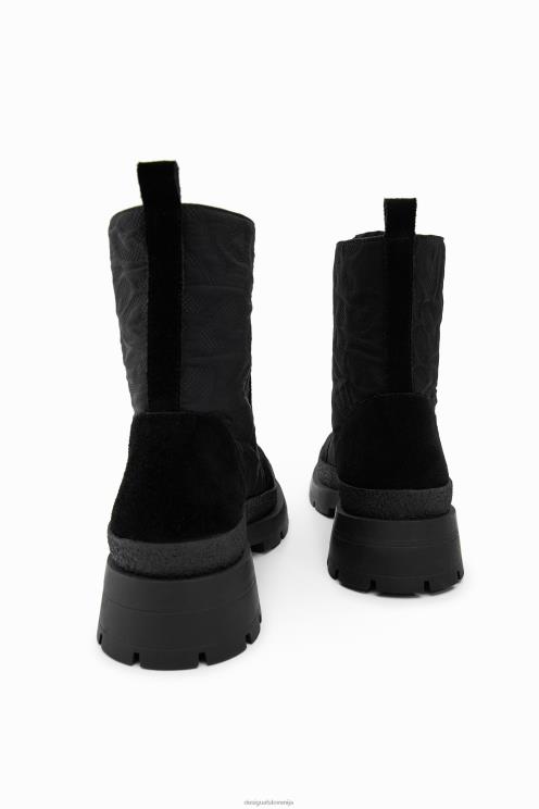 obutev NFXLT641 ženske Desigual škornji na vezalke z leopardjim učinkom