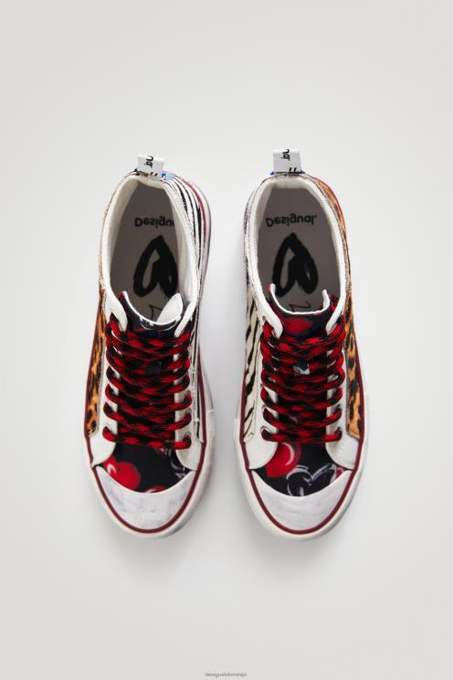 obutev NFXLT1473 ženske Desigual superge z visoko platformo z živalskim vzorcem