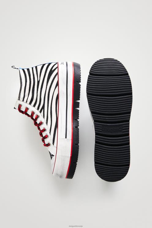 obutev NFXLT1473 ženske Desigual superge z visoko platformo z živalskim vzorcem