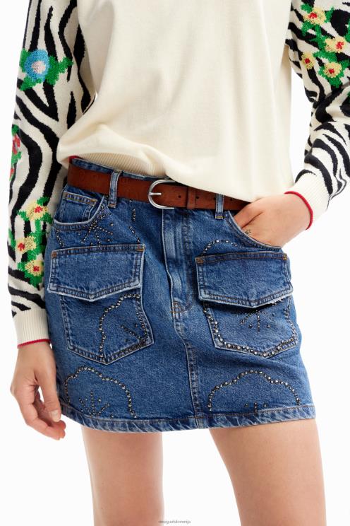 pripomoček NFXLT1431 ženske Desigual geometrijski usnjeni pas