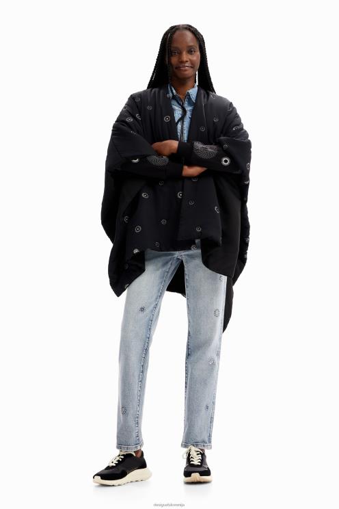 pripomoček NFXLT1432 ženske Desigual podložen pončo s pasom