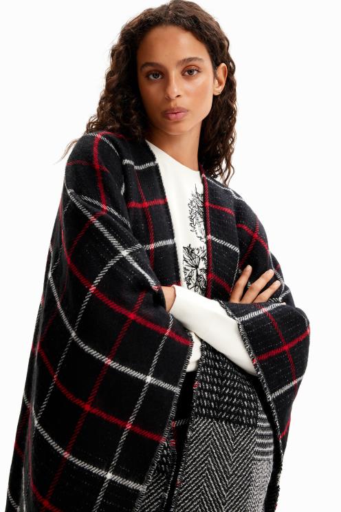 pripomoček NFXLT1436 ženske Desigual reverzibilni karo pončo