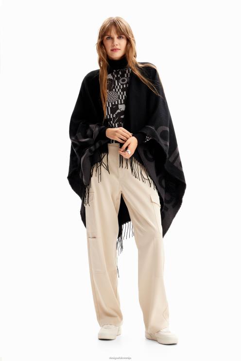 pripomoček NFXLT1446 ženske Desigual pončo z obrnljivim logotipom