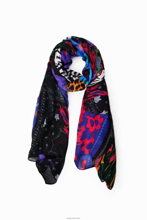 pripomoček NFXLT1413 ženske Desigual pravokotni patch foulard