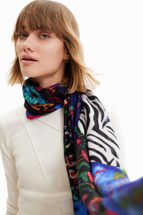 pripomoček NFXLT1413 ženske Desigual pravokotni patch foulard