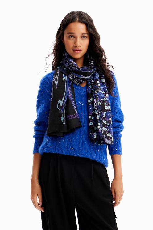 pripomoček NFXLT1419 ženske Desigual cvetlični pravokotni foulard