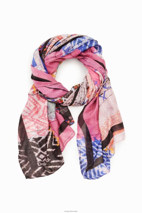 pripomoček NFXLT1435 ženske Desigual patchwork pravokotni foulard