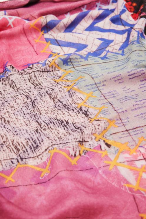 pripomoček NFXLT1435 ženske Desigual patchwork pravokotni foulard