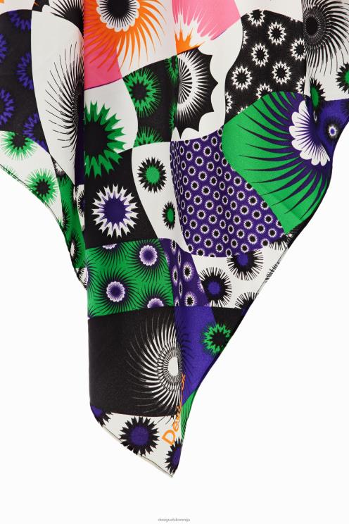 pripomoček NFXLT1441 ženske Desigual patchwork kvadratni šal