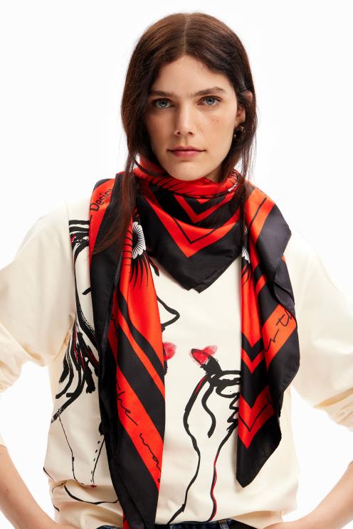 pripomoček NFXLT1443 ženske Desigual geometrijski kvadratni šal