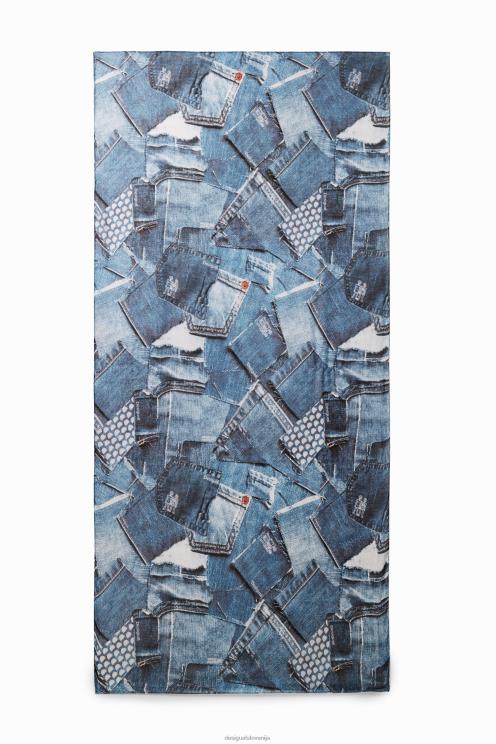 pripomoček NFXLT230 ženske Desigual denim patchwork pravokotna folija