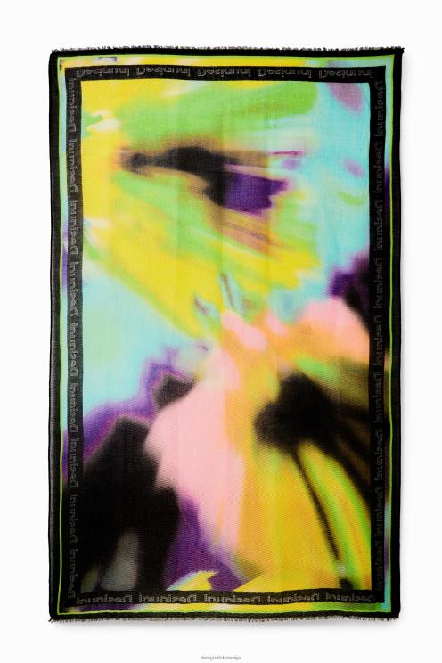 pripomoček NFXLT334 ženske Desigual pravokotna nagubana tie-dye folija