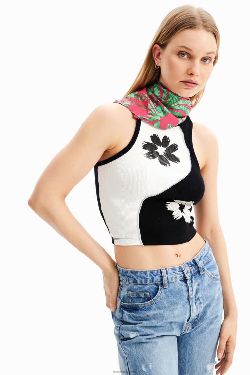 pripomoček NFXLT417 ženske Desigual tropski kvadratni šal