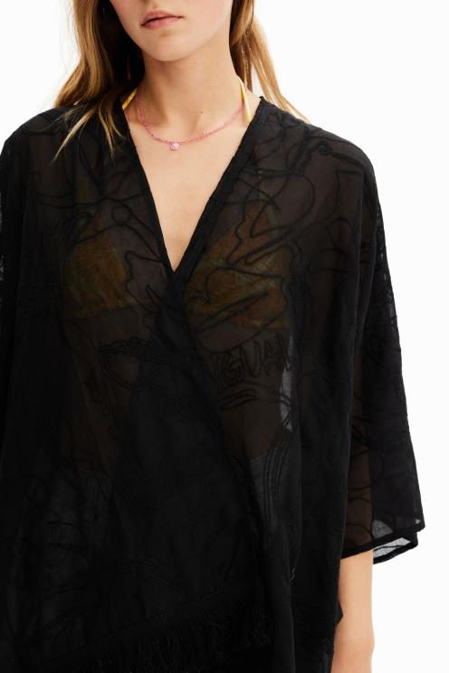 pripomoček NFXLT421 ženske Desigual kratek vezen kaftan