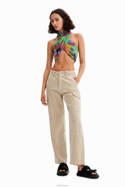 pripomoček NFXLT562 ženske Desigual pravokotna nagubana cvetlična folija