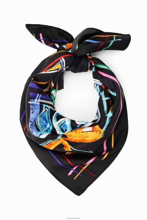 pripomoček NFXLT658 ženske Desigual ilustracija kvadratni šal