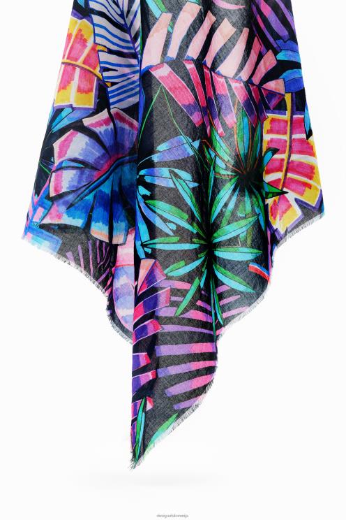 pripomoček NFXLT738 ženske Desigual tropski kvadratni šal