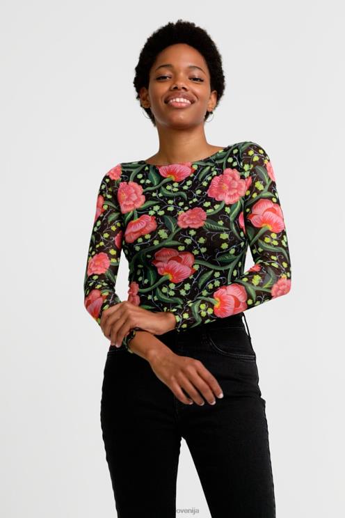 oblačila NFXLT1088 ženske Desigual tanek bodi s cvetličnim motivom